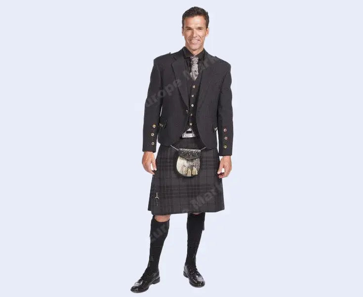 Charcoal Tweed Crail Jacket Kilt Outfit