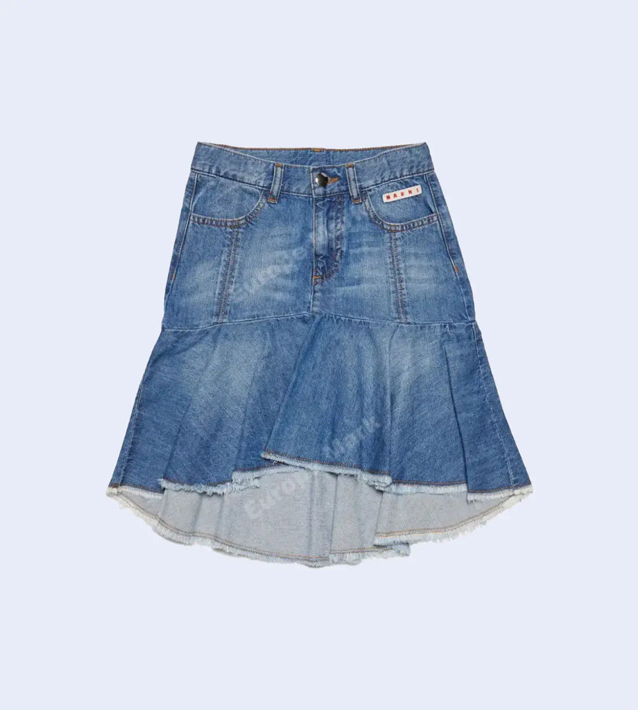 Marni Kids Asymmetric Denim Skirt