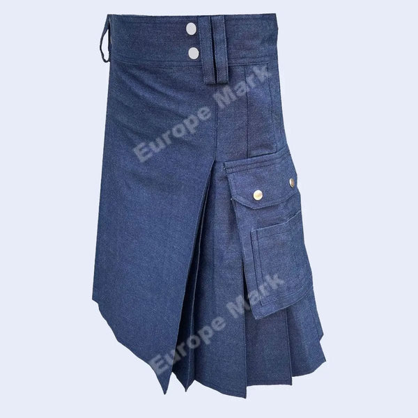 Blue denim kilt 2