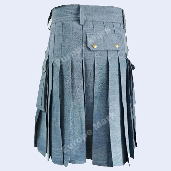 Sky Blue denim kilt 2