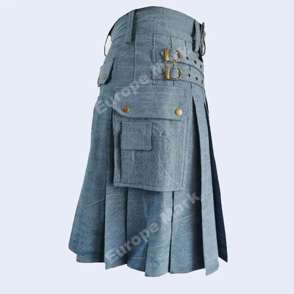 Sky Blue denim kilt 3