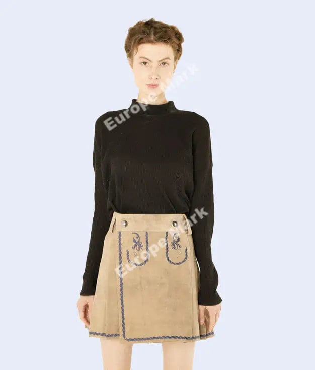 Women bavarian leather kilt 1